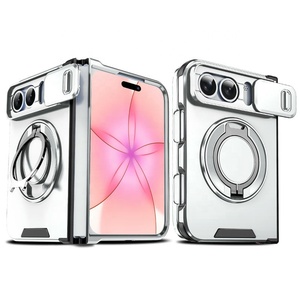 Étui de téléphone rotatif à 360 degrés pour iPhone <span class=keywords><strong>DUO</strong></span> 18 Pro Max avec protection coulissante pour l'objectif de l'appareil photo et support anneau - Product Image 1