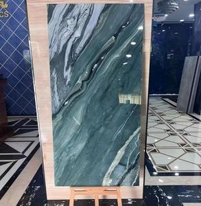 Diseño Exclusivo, Baldosa de Porcelana Verde Jade con Vetas Fluidas, 600x1200mm, Alto Brillo, 9mm de Grosor, 5 Años de Garantía, para Paredes Decorativas Comerciales - Product Image 2