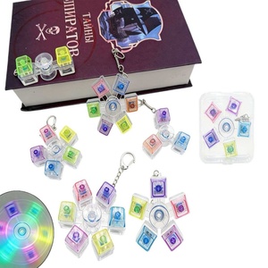 Nouveau jouet tendance : Clavier mécanique lumineux à 4 touches, porte-clés LED transparent avec fonction spinner anti-stress - Product Image 2