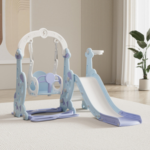 Multifuncional <span class=keywords><strong>3</strong></span> en 1 Blue <span class=keywords><strong>Rocket</strong></span> Indoor Toddler Playground Equipment Small Plastic Slide Kindergarten Happy Children's Gifts - Product Image 1