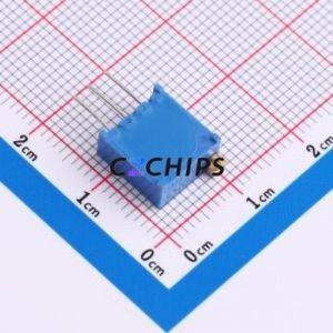 Résistance/potentiomètre réglable 3296W-1-253, composant traversant (THT)-3P, 9,5x4,9 mm, résistance 25 kOhm, 10 %, 500 mW, 250 ppm/ ℃ - Product Image 2