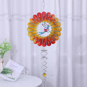 Campana de Viento Decorativa de Metal en Espiral con Cola de 8.5 Pulgadas, Doble Bola de Acero Inoxidable, Decoración de Jardín - Product Image 2