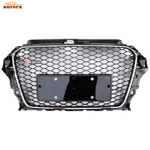 Grille avant RS3 pour Audi <span class=keywords><strong>A3</strong></span> <span class=keywords><strong>8V</strong></span> RS3, grille nid d'abeille, grille de pare-chocs avant, grille S3 Facelift, maille argentée, noire, chromée, 2013, 2014, 2015, 2016 - Product Image 5