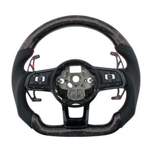 Volante in Pelle Personalizzato Stile Sportivo con Palette Rosse per <span class=keywords><strong>Volkswagen</strong></span> VW <span class=keywords><strong>Golf</strong></span> MK8 <span class=keywords><strong>TSI</strong></span> - Product Image 1
