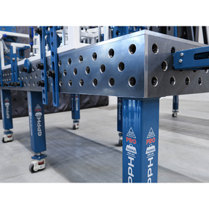 SteelMax GPPH 1x0.6m wheeled <b>welding</b> <b>bench</b>, 15mm thick, 28mm holes, 100x100mm grid - Product Image 6