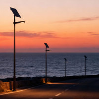 Lumière extérieure LED avec batterie LiFePO4, lampadaire, panneau solaire réglable, alliage d'aluminium, paysage, contrôle MPPT, détecteur de mouvement