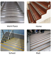 Profilé de marche d'escalier en aluminium et marbre au design moderne, avec rainure sur la surface, bandes de transition antidérapantes pour bord de marche