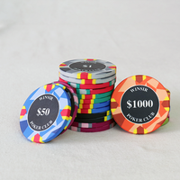 Jetons de poker en céramique personnalisés avec logo, design original, nouveau style, diamètre 39 mm, accessoire de jeu de haute qualité