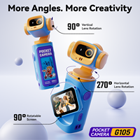 Caméra de vlog de poche 1080P HD, mini caméscope avec objectif rotatif à 270 degrés, écran à 90 degrés, batterie amovible de 400 mAh