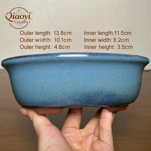 Vente en gros Yixing Céramique Bonsaï Pot Petit Multi-Style avec Porcelaine Bleu Glaçure pour la Maison Jardin Utilisation-Pots De <span class=keywords><strong>Fleurs</strong></span> Cuits <span class=keywords><strong>Jardinières</strong></span> - Product Image 2