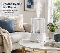 Humidificateur d'air ultrasonique intelligent 4L à brume chaude et froide avec minuterie 12H, affichage numérique et diffuseur d'arômes pour la maison et la chambre