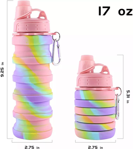 Botella de Agua Plegable de Silicona al por Mayor, Botella Deportiva Plegable con Logotipo Personalizado, Taza de Agua Reutilizable Ecológica - Product Image 2