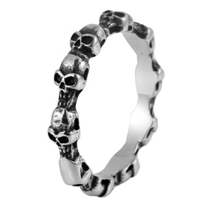 Anillo con diseño de calavera yunnique, color acero, joyería de estilo Punk Hip Hop para hombre, regalo - Product Image 5