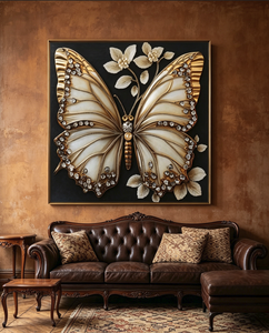 Decoración Moderna Personalizada para el Hogar, <span class=keywords><strong>Arte</strong></span> Mural Tridimensional de Mariposas Coloridas, Pinturas Murales Abstractas Hechas a Mano - Product Image 3