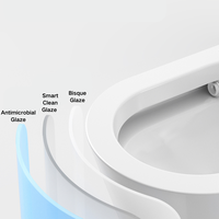 Sans Monture Accroché au Mur Intelligent Monobloc en Céramique P-Trap Télécommande Siège Chauffant Toilettes Sanitaires pour Salle de Bains d'Hôtel