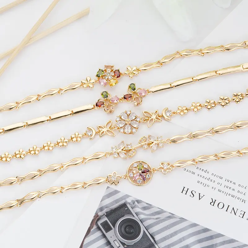 New design Roman Style Chain Bracelets Girls Fashion Jewelry Zircon bracelet for women