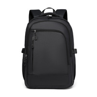 Sac à dos unisexe coréen à carreaux en polyester imperméable avec fermeture éclair et coussin d'air, idéal pour l'extérieur, les affaires, l'ordinateur et l'école - Grande Vente