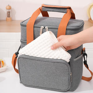 Sac isotherme pour pique-nique Rh2506, 13,8 L, portable, avec poche à glace, pour usage extérieur, gris - Product Image 2