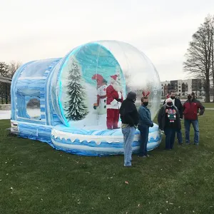 Customized Christmas 2M/3M/4M Diameter Inflatable Bubble Tent Giant Decoration Transparent Inflatable Snow Globe