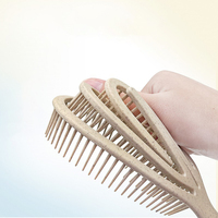 Offre Spéciale : Kit 3 pièces – Peigne Démêlant et Masseur de Cuir Chevelu en Fibres de Paille de Blé, Plastique ABS et Caoutchouc, Alimenté par Batterie pour Coiffure