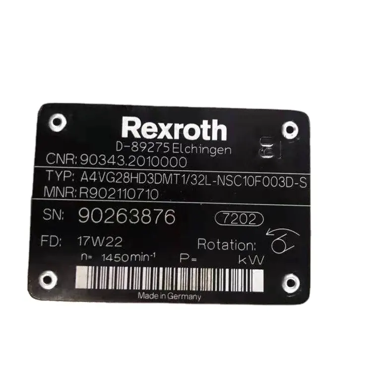 Rexroth a4vg28hd3dmt1/32l-nsc10f003d-s r902110710 rexroth trục piston bơm thủy lực van