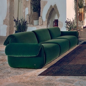 أريكة إيطالية من القماش أريكة إيطالية بتصميم بسيط بثلاثة مقاعد وشقة صغيرة أريكة عصرية بسيطة لغرفة المعيشة - Product Image 2