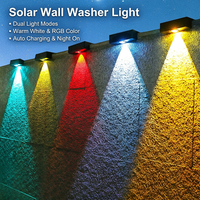 Appliques murales solaires pour portail, éclairage haut et bas 6W blanc chaud IP65 étanche, à batterie DC, pour jardin, terrasse, cour, lumière décorative