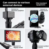 WEIAI 8.0M 9" HD Display Optics Microscope Lab Research Education Camera-Compatible Trinocular Biological Digital Microscope