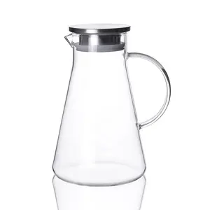 Glass pitcher with lid iced tea pitcher water jug hot cold water ice tea wine coffee milk and juice beverage carafe
