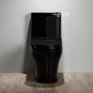 <span class=keywords><strong>Inodoro</strong></span> de cerámica de lujo de una pieza para baño, <span class=keywords><strong>Inodoro</strong></span> de porcelana de color negro, inodoros, artículos sanitarios - Product Image 2