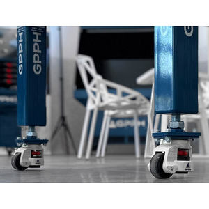 Banco de soldadura con ruedas SteelMax INOX GPPH 1x0,6 Mt espesor 15mm, 28mm agujeros rejilla diagonal - Product Image 5