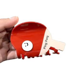 Pinza para el Cabello de Resina Sanfu con Diseño de <span class=keywords><strong>Tenis</strong></span> de Mesa, Accesorios para el Cabello, Pasador con Diseño de Dibujos Animados, Estilo Deportivo - Product Image 5