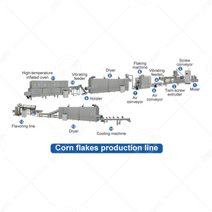 Ligne de production d'avoine aux céréales OCEAN Ligne de production de snacks aux copeaux de maïs Machine d'extrusion à double vis - Product Image 2