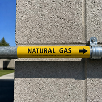 Étiquettes autocollantes imperméables pour identification de tuyaux de gaz naturel, détection de sens de flux, découpées pour pipelines de gaz extérieurs