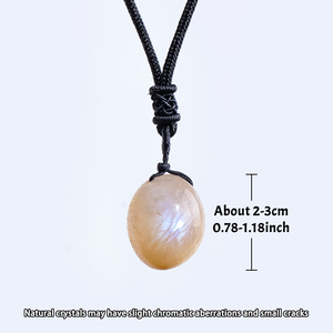 Pendentif en <span class=keywords><strong>Pierre</strong></span> <span class=keywords><strong>de</strong></span> <span class=keywords><strong>Lune</strong></span> Naturelle en Gros, Forme Irrégulière, Cristal Bleu Lumineux, Collier Simple, Bijou Tendance, Cadeau - Product Image 2