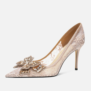 Sandales élégantes en dentelle de luxe pour femmes, talons hauts pour dames - Product Image 1