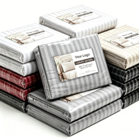 Ensemble de housse de couette en microfibre brossée personnalisée Stripe 3 pièces, ensemble de literie doux avec taies d'oreiller pour la maison et l'hôtel
