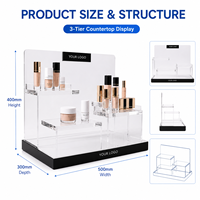 Support d'affichage publicitaire décoratif en acrylique lumineux LED personnalisé pour les cosmétiques et les soins de la peau