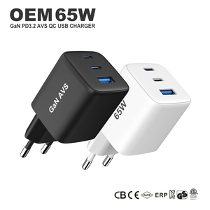 <span class=keywords><strong>Chargeur</strong></span> rapide GaN 65W PD3.1 Type-C pour téléphone, ordinateur portable, appareil photo - Adaptateur mural USB portable CB CE ROHS KC PD3.2 PD <span class=keywords><strong>Chargeur</strong></span> 65W USB C - Product Image 1