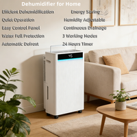 Absorbeur d'humidité électrique déshumidificateur domestique 20L avec drainage continu et dégivrage automatique