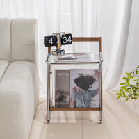 Petite table d'angle créative Table de console latérale en bois massif pour salon chambre balcon Design Simple sens Mini canapé de chevet
