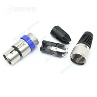 Connecteur Audio et Vidéo XLR 3 Broches en Cuivre Nickelé, Fiche Mâle à 3 Conducteurs avec Emboîtement pour Microphone