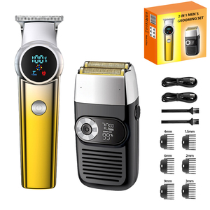Tondeuse à cheveux rotative sans fil OEM LCD pour barbier, 0 mm, à zéro espacement, pour gravures, rasoir électrique professionnel, étanche IPX7, 1000 mAh - Product Image 1