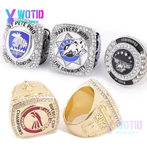 Manufacturer Design Custom Basketball Baseball Football Softball Hockey Sports Award Logo Championship Rings