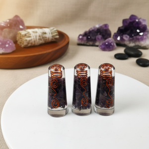 Natural Amethyst Orgone Handmade Massage Wands Smooth Copper <b>Wire</b> Gemstone Reiki Healing Crystals Semi-Precious Stone <b>Crafts</b> - Product Image 3