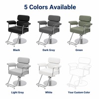 Fauteuil de Barbier Moderne en Gros avec Base en Acier Inoxydable, Siège Pivotant en Cuir PU, 5 Couleurs, pour Fournitures de Salon de Coiffure – Vente Directe