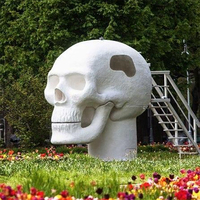 Harz-Gartenskulptur: Riesige, lebensgroße, abstrakte menschliche Figur – Moderne, realistische Skulptur in menschlicher Größe mit Gesicht und Körper für den Außenbereich