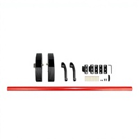 Nouvelle barre anti-panique sans clé rouge et noire économique anti-touch pour porte à battant simple 1 point