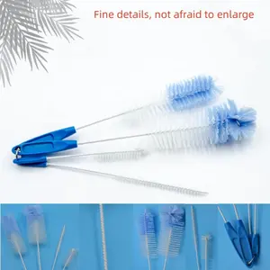 Plastic Handle Covered With Rubber Nylon Brush Washing Machine Cleaning Brush Multi-specification Cleaning Brush 4-piece Set