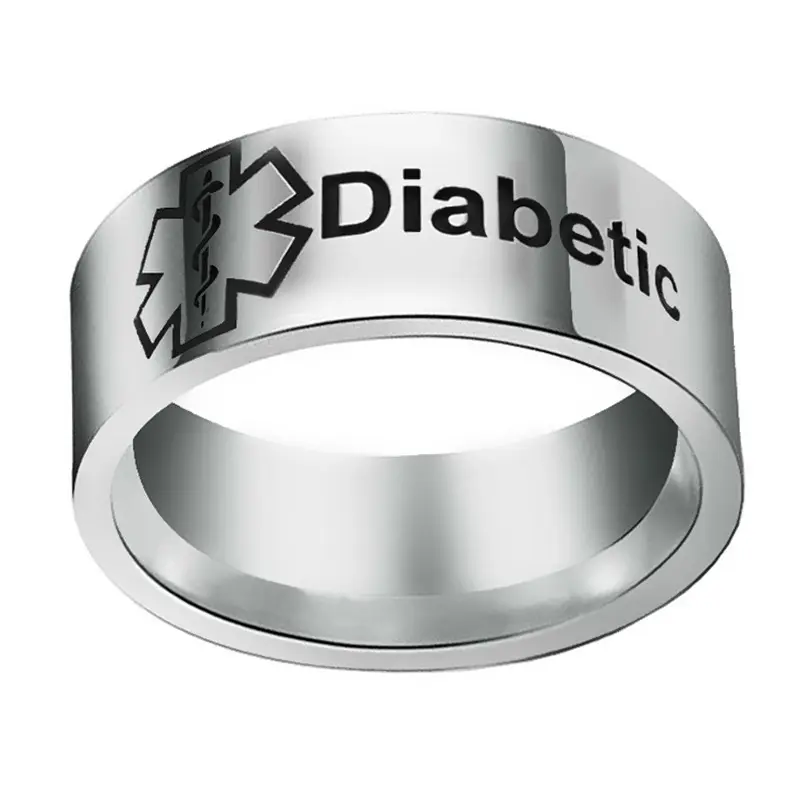 Factory wholesale 8mm diabetic ring Men's Titanium Steel Stainless Steel Glossy Ring Jewelry